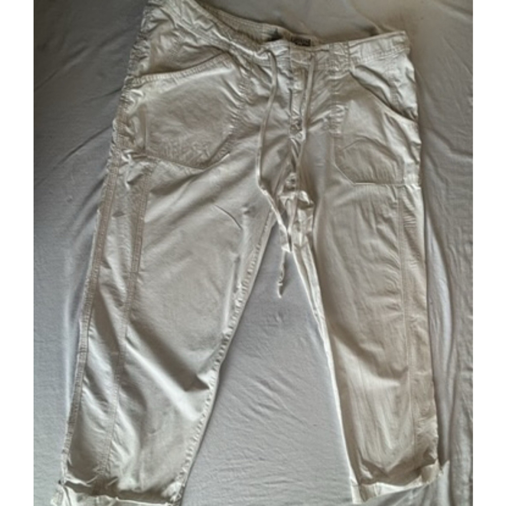 Converse One Star Women’s Cargo Pants White Size 12 Cropped Utility Cotton